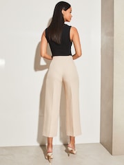 Lipsy Cream Woven Wide Leg Culotte Trousers - Image 3 of 4