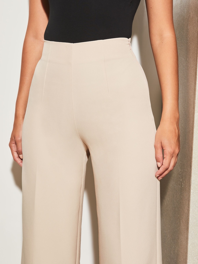 Lipsy Cream Woven Wide Leg Culotte Trousers - Image 4 of 4