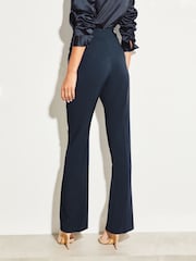 Lipsy Navy Blue Petite Smart Bootleg Kick Flare Trousers - Image 2 of 4
