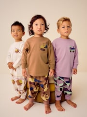 Rose/rouille/Cream Transport - Lot de 3 pyjamas oversize (9mois à10ans) - Image 1 de 16