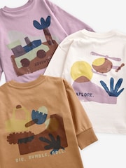 Rose/rouille/Cream Transport - Lot de 3 pyjamas oversize (9mois à10ans) - Image 16 de 16