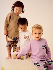 Rose/rouille/Cream Transport - Lot de 3 pyjamas oversize (9mois à10ans) - Image 2 de 16