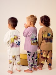 Rose/rouille/Cream Transport - Lot de 3 pyjamas oversize (9mois à10ans) - Image 4 de 16