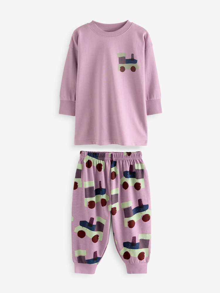 Rose/rouille/Cream Transport - Lot de 3 pyjamas oversize (9mois à10ans) - Image 5 of 16