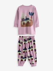 Rose/rouille/Cream Transport - Lot de 3 pyjamas oversize (9mois à10ans) - Image 6 de 16