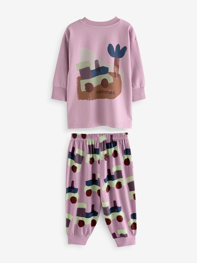 Rose/rouille/Cream Transport - Lot de 3 pyjamas oversize (9mois à10ans) - Image 6 of 16
