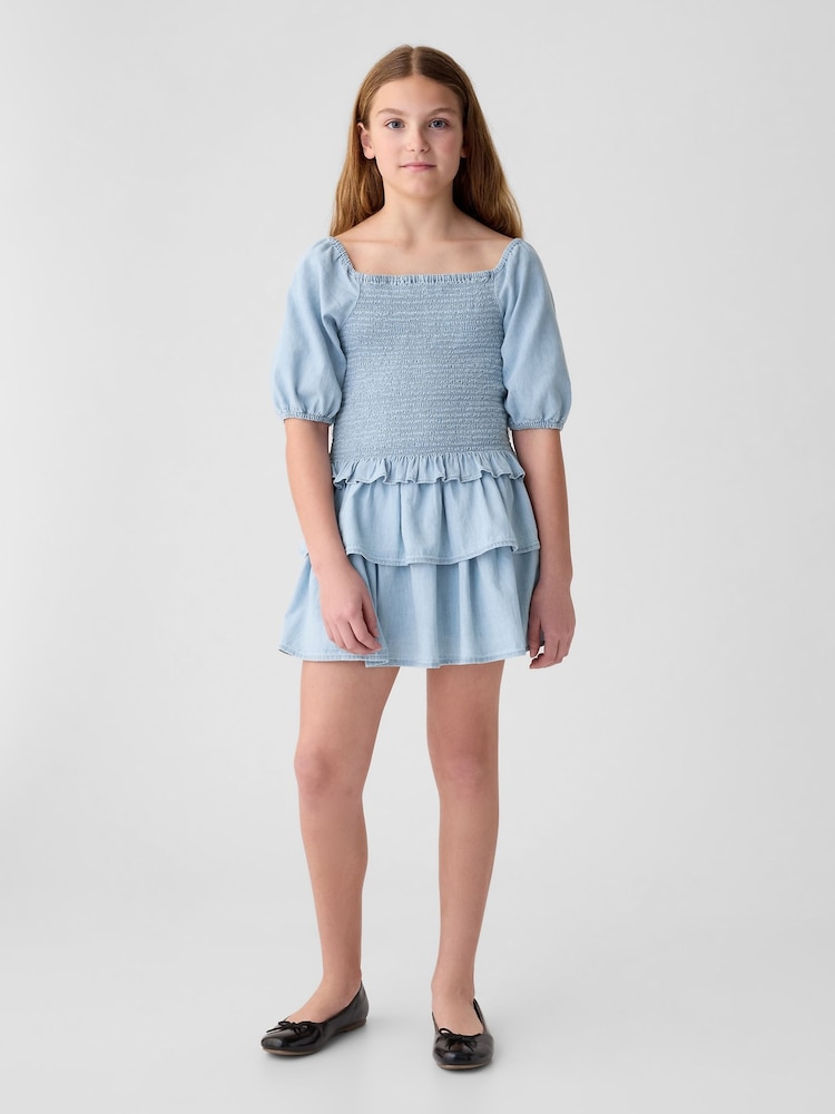 Gap Blue Smocked Denim Dress (4-13yrs) - Image 3 of 3 Gap Blue Smocked Denim Dress (4-13yrs) - Image 3 of 3