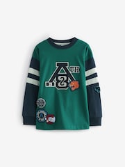 Bleu/Vert Varsity - Lot de 2 pyjamas à manches longues (3-16ans) - Image 6 de 11