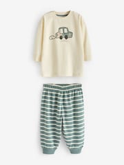 Neutral/Sage Green Transport 3 Pack Oversized Pyjamas (9mths-10yrs) - Image 3 of 6