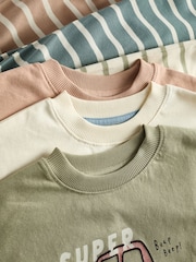 Neutral/Sage Green Transport 3 Pack Oversized Pyjamas (9mths-10yrs) - Image 5 of 6