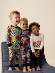 Več svetlih nasmehov obraza Checkerboard - 3 Pack mehek in prijeten na dotik Pižame (9mths-8yrs) - Slika 1 iz 9