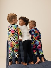 Več svetlih nasmehov obraza Checkerboard - 3 Pack mehek in prijeten na dotik Pižame (9mths-8yrs) - Slika 3 iz 9