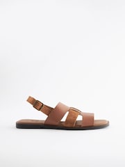 Tan Brown Standard/Wide Fit Forever Comfort® Leather Slingback Sandals - Image 2 of 5