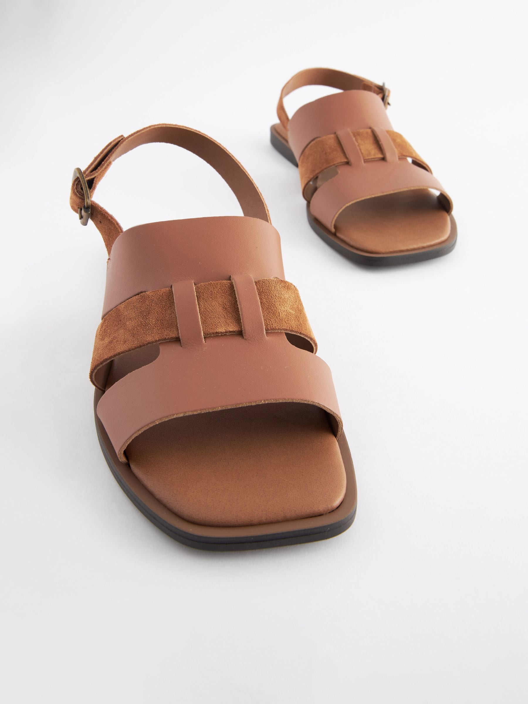 Wide fit tan sandals best sale