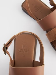 Tan Brown Standard/Wide Fit Forever Comfort® Leather Slingback Sandals - Image 4 of 5