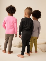 Pink/Green Dinosaur 3 Pack Snuggle 100% Cotton Pyjamas (9mths-8yrs) - Image 2 of 11