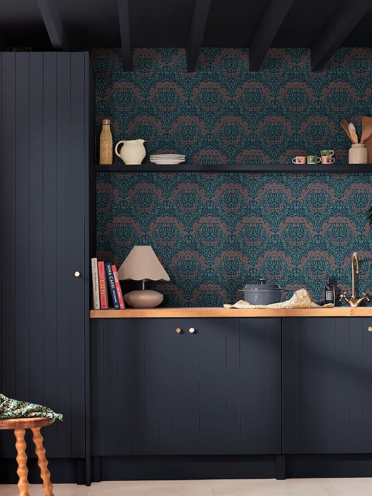 William Morris At Home Midnight Michaelmas Daisy 10M Wallpaper - Image 1 of 5 William Morris At Home Midnight Michaelmas Daisy 10M Wallpaper - Image 1 of 5