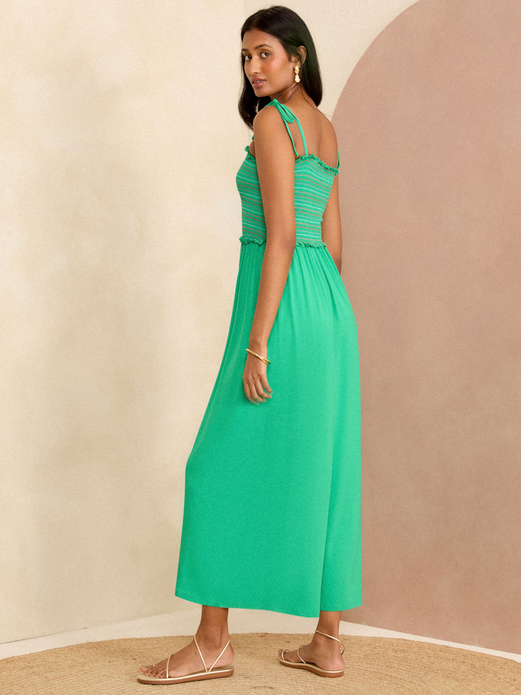 Buy Love & Roses Green Rainbow Shirred Shirred Bandeau Split