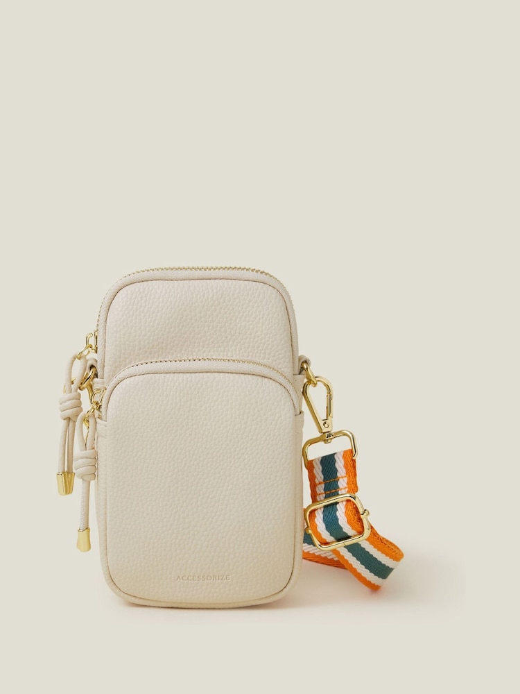 Accessorize Cream Webbing Strap Phone Bag - Image 1 of 3 Accessorize Cream Webbing Strap Phone Bag - Image 1 of 3