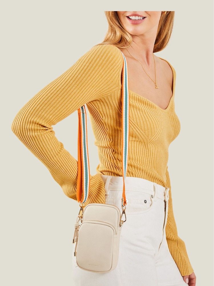 Accessorize Cream Webbing Strap Phone Bag - Image 3 of 3 Accessorize Cream Webbing Strap Phone Bag - Image 3 of 3