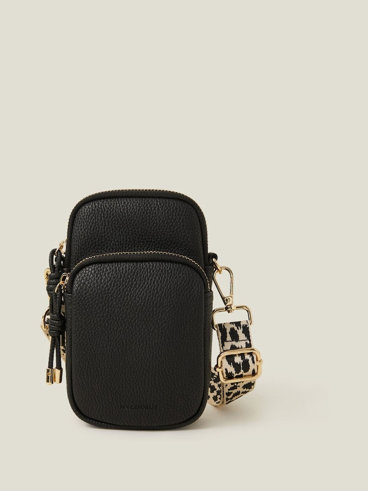 Accessorize Black Webbing Strap Phone Bag - Image 1 of 3