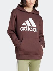 adidas Brown Big Logo Overhead Hoodie - Image 3 of 8