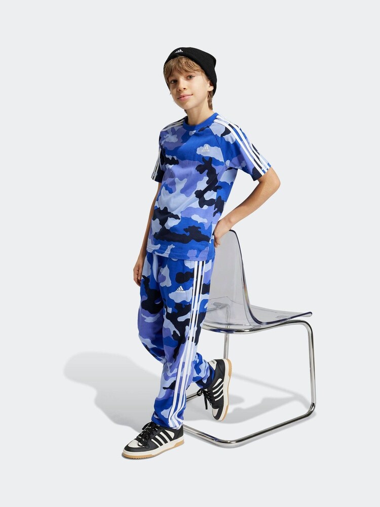adidas Blue 100% Cotton Camo T-Shirt - Image 1 of 4