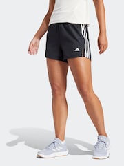 adidas Black 3 Stripe High Rise Shorts - Image 1 of 6
