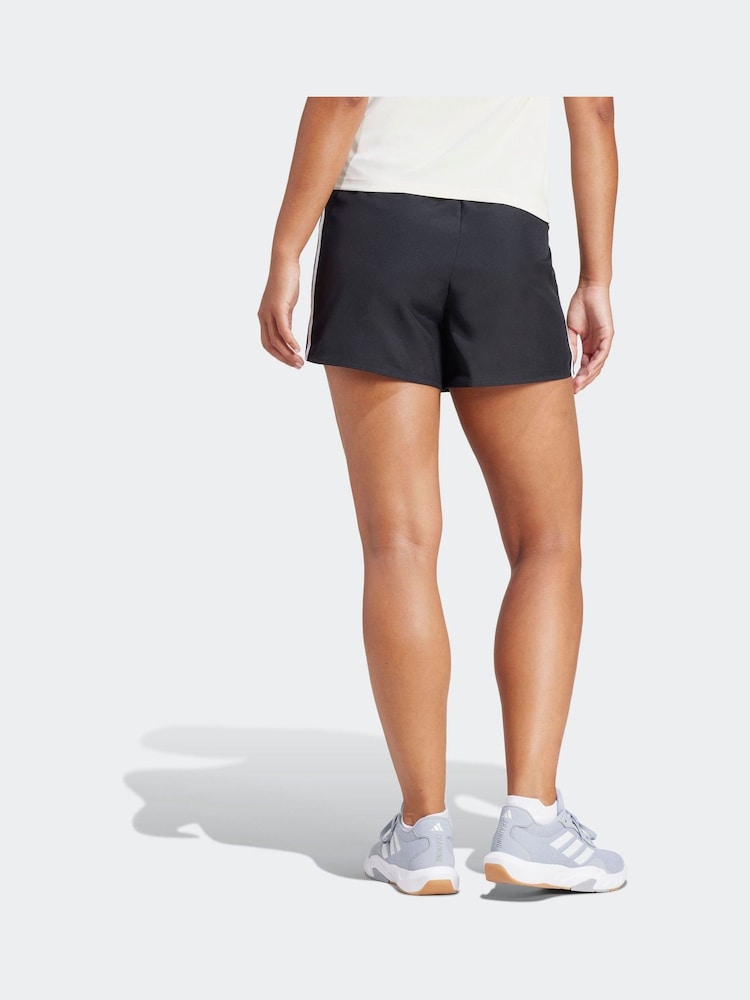 adidas Black 3 Stripe High Rise Shorts - Image 2 of 6