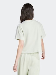 adidas Green 100% Cotton Sportswear Essentials 3-Stripes Single Jersey Crop T-Shirt - Image 2 of 7