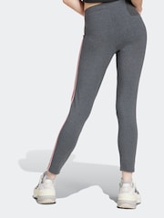 adidas Grey 3 Stripe High Waist Leggings - Image 2 of 4