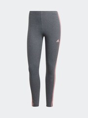 adidas Grey 3 Stripe High Waist Leggings - Image 4 of 4