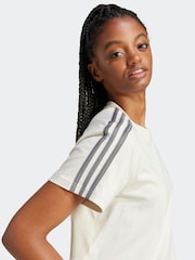 adidas Light Brown 100% Cotton Sportswear Essentials 3-Stripes Single Jersey Crop T-Shirt - Image 5 of 7
