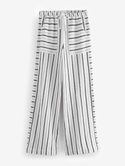 Black/White 100% Cotton Textured Stripe Trousers - Image 6 of 7