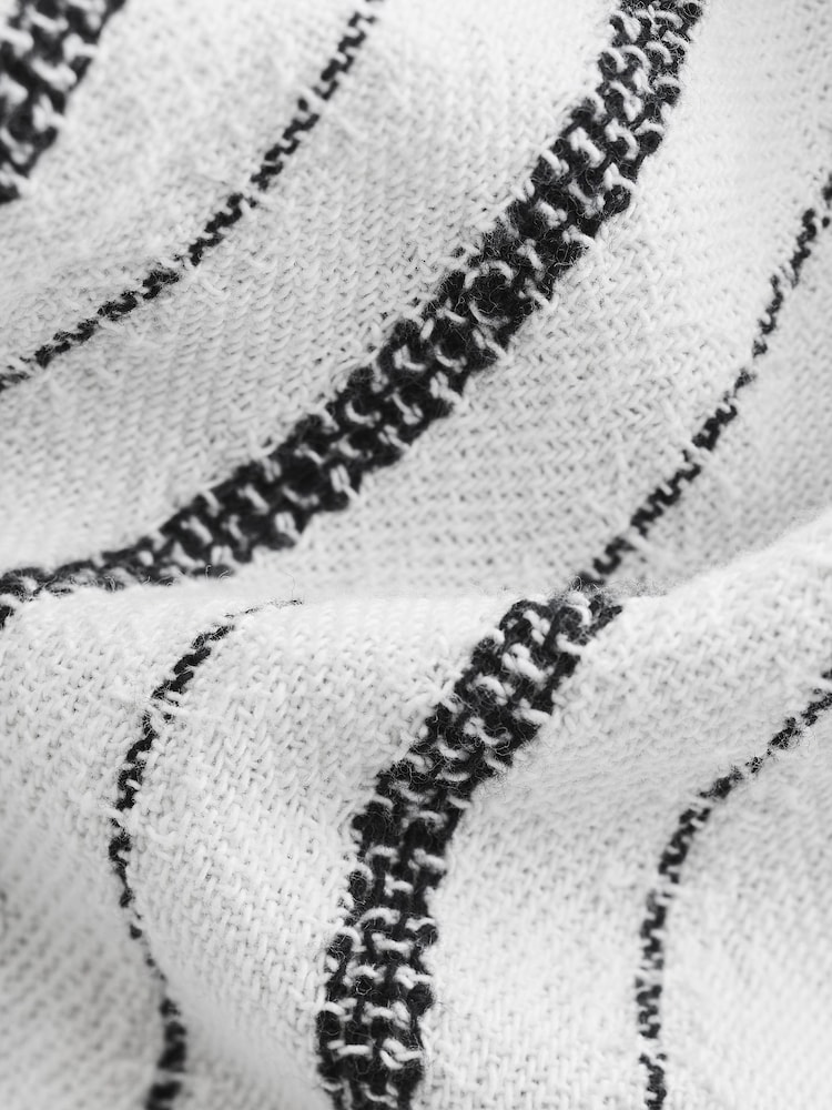 Black/White 100% Cotton Textured Stripe Trousers - Image 7 of 7
