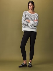 Black Ponte Waistband Detail Leggings - Image 1 of 7