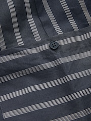 Navy Striped Super Wide 100% Cotton Trousers - Image 6 of 6