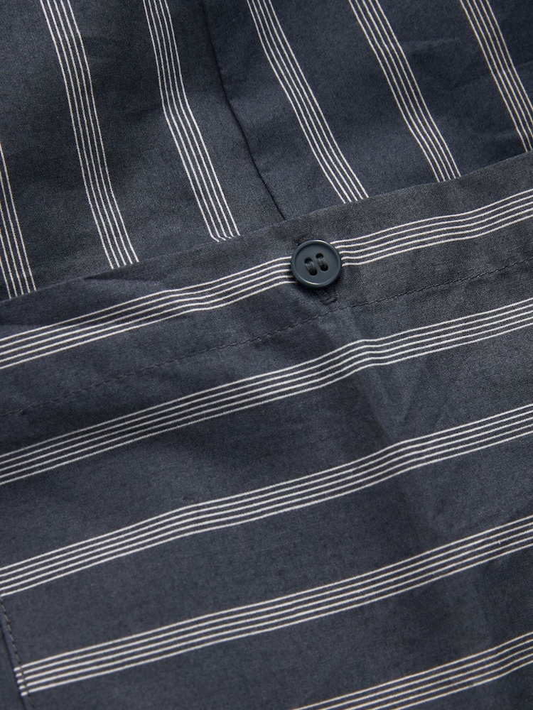 Navy Striped Super Wide 100% Cotton Trousers - Image 6 of 6