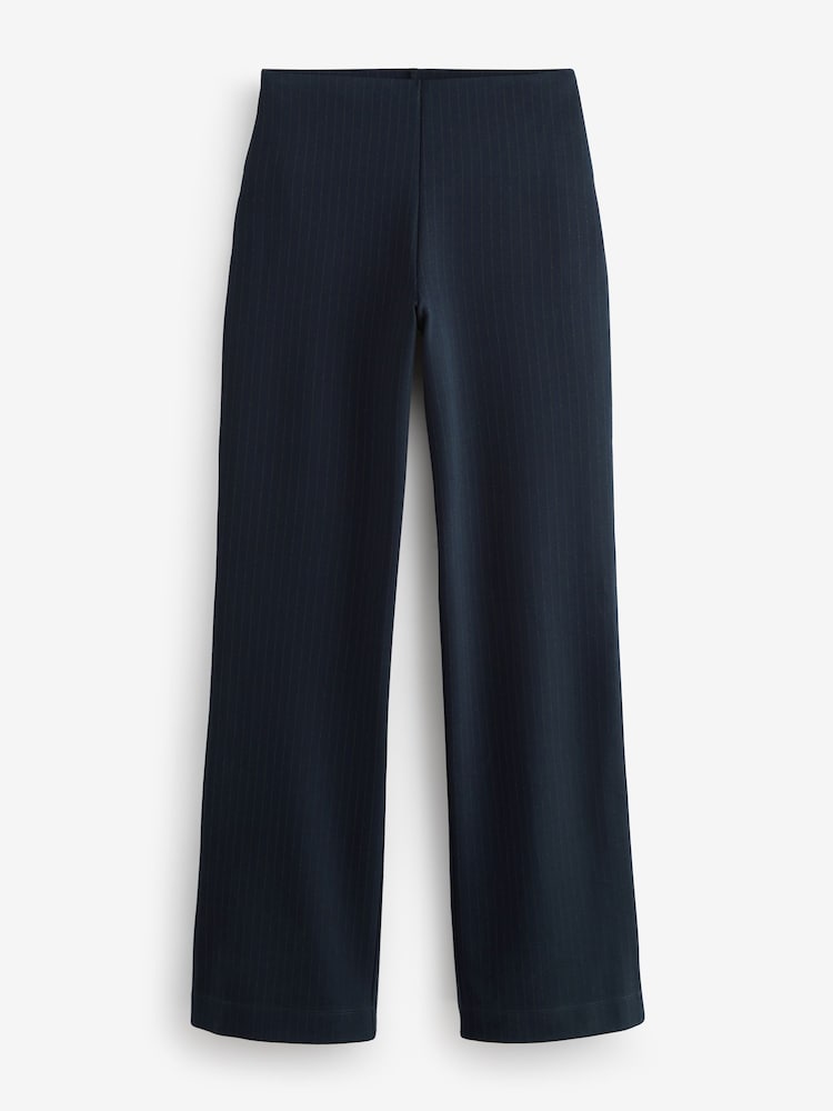 Navy Blue Smoothing Ponte Jersey Wide Leg Trousers - Image 1 of 2