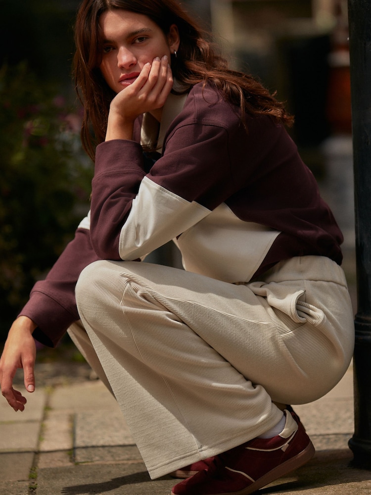 Ecru Cream Pull-On Wide Leg Cord Trousers - Image 3 of 7