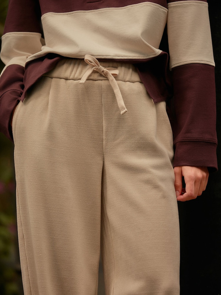 Ecru Cream Pull-On Wide Leg Cord Trousers - Image 5 of 7