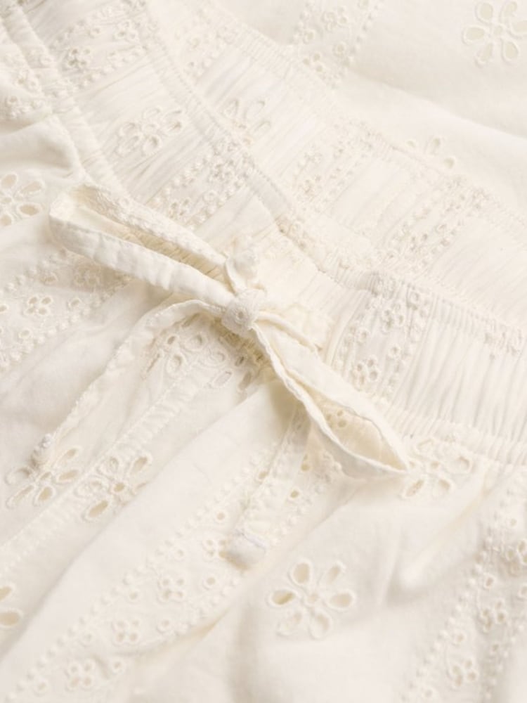 Superdry White Elastic Broderie Woven Trousers - Image 2 of 2