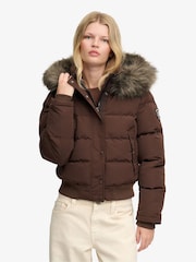 Շագանակագույն - Superdry Everest Hooded Bomber Puffer Coat - Պատկեր 1 6-ից