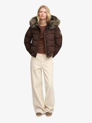 Շագանակագույն - Superdry Everest Hooded Bomber Puffer Coat - Պատկեր 4 6-ից