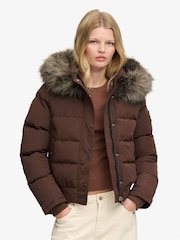 Շագանակագույն - Superdry Everest Hooded Bomber Puffer Coat - Պատկեր 5 6-ից