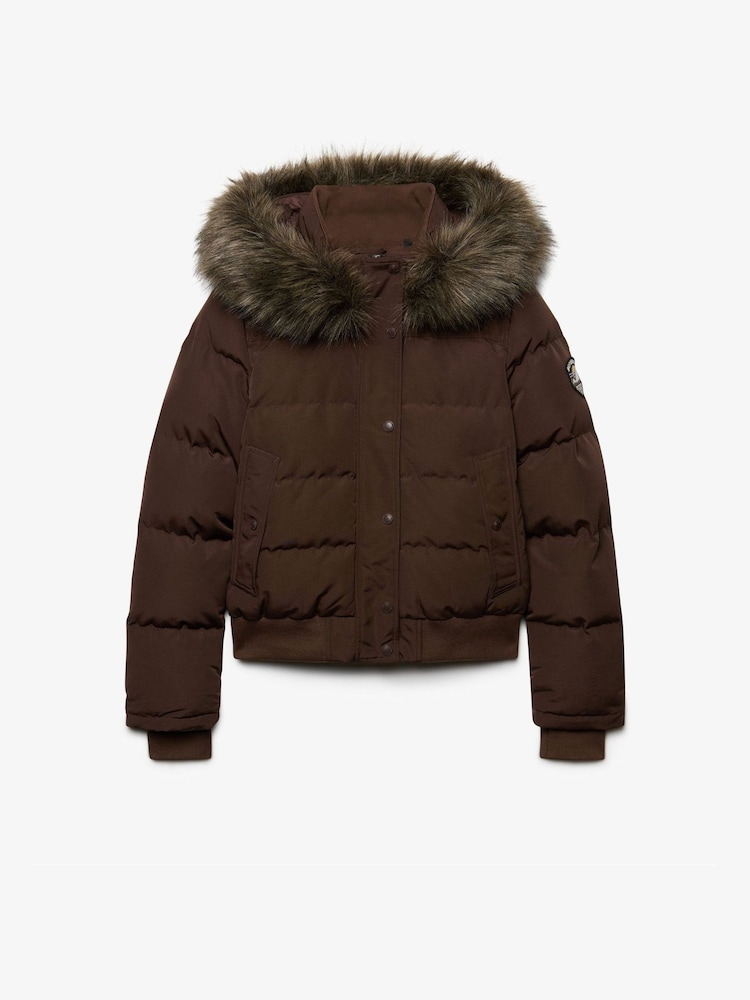 Շագանակագույն - Superdry Everest Hooded Bomber Puffer Coat - Պատկեր 6 6-ից Շագանակագույն - Superdry Everest Hooded Bomber Puffer Coat - Պատկեր 6 6-ից
