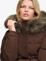 Čokoladno rjava - Superdry Everest Hooded Bomber Puffer Coat - Slika 7 iz 8