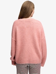 Superdry Pink Slouchy Brushed Knitted Jumper - Image 2 of 6