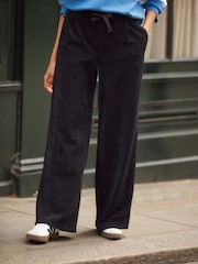 Black Pull On Wide Leg Corduroy Trousers - Image 1 of 6