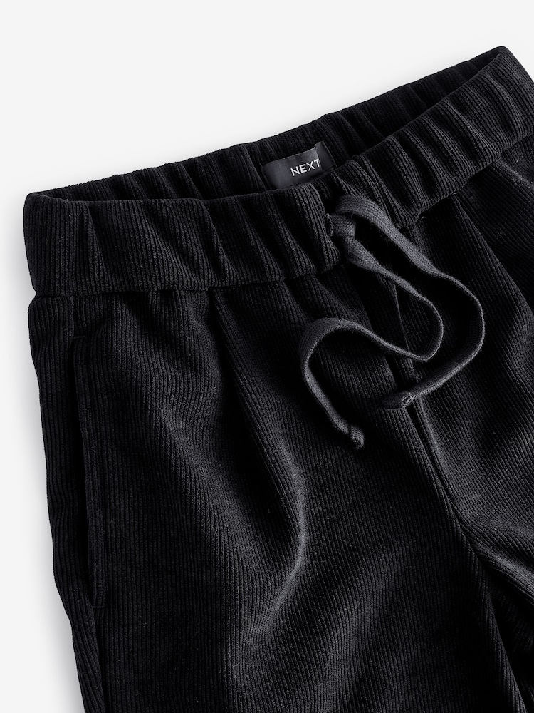 Black Pull On Wide Leg Corduroy Trousers - Image 6 of 6